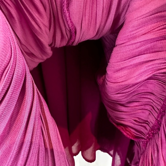 Anthropologie Maeve Tasha Satin Smocked Ruffle Dress - Picture 11 of 13